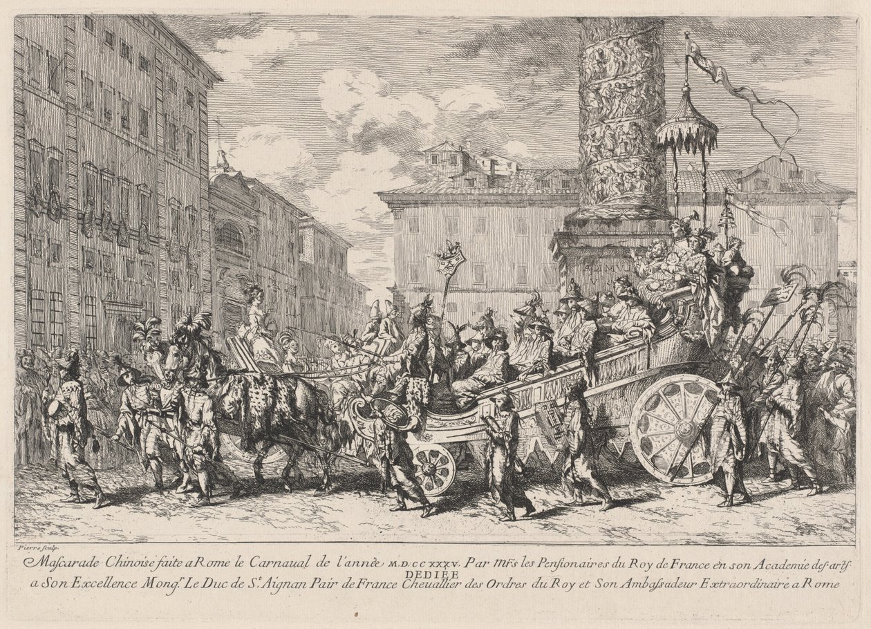 Kinesisk maskerade lavet i Rom (kinesisk maskerade) af Jean Baptiste Marie Pierre