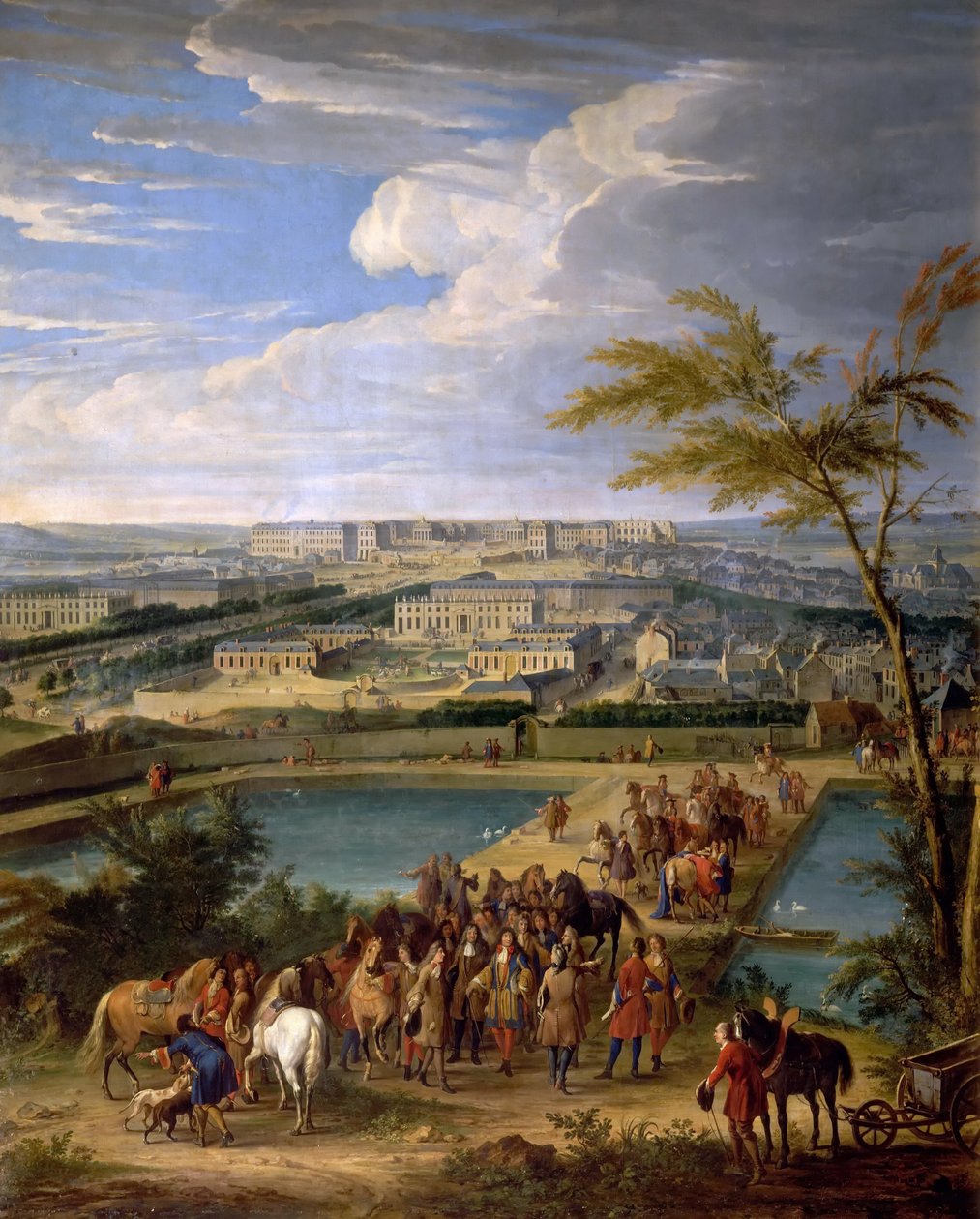 Udsigt over byen og Versailles-slottet set fra Montbauron-bakken af Jean Baptiste Martin