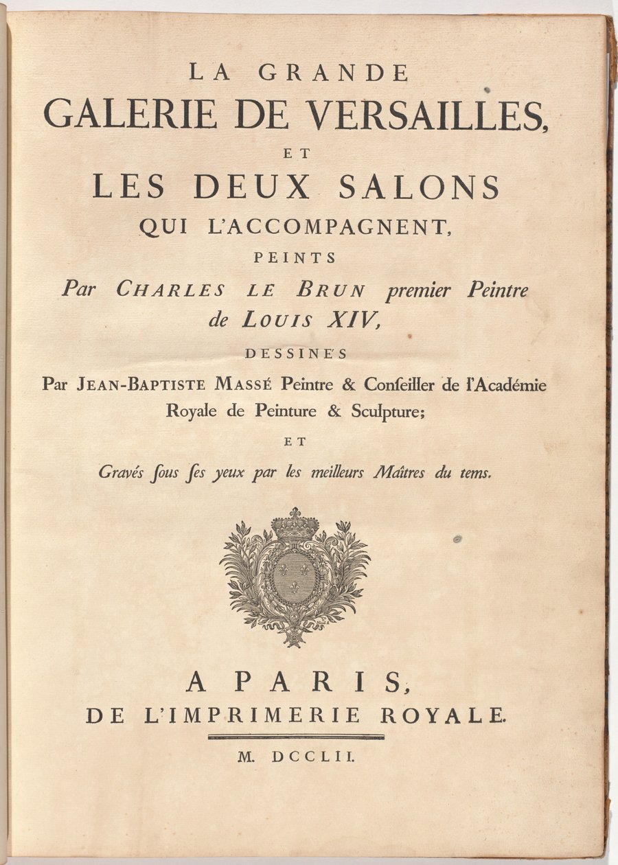 The Grand Gallery of Versailles, og de to tilhørende saloner (The Grand Gallery of Versailles og Two Accompanying Salons) af Jean Baptiste Masse