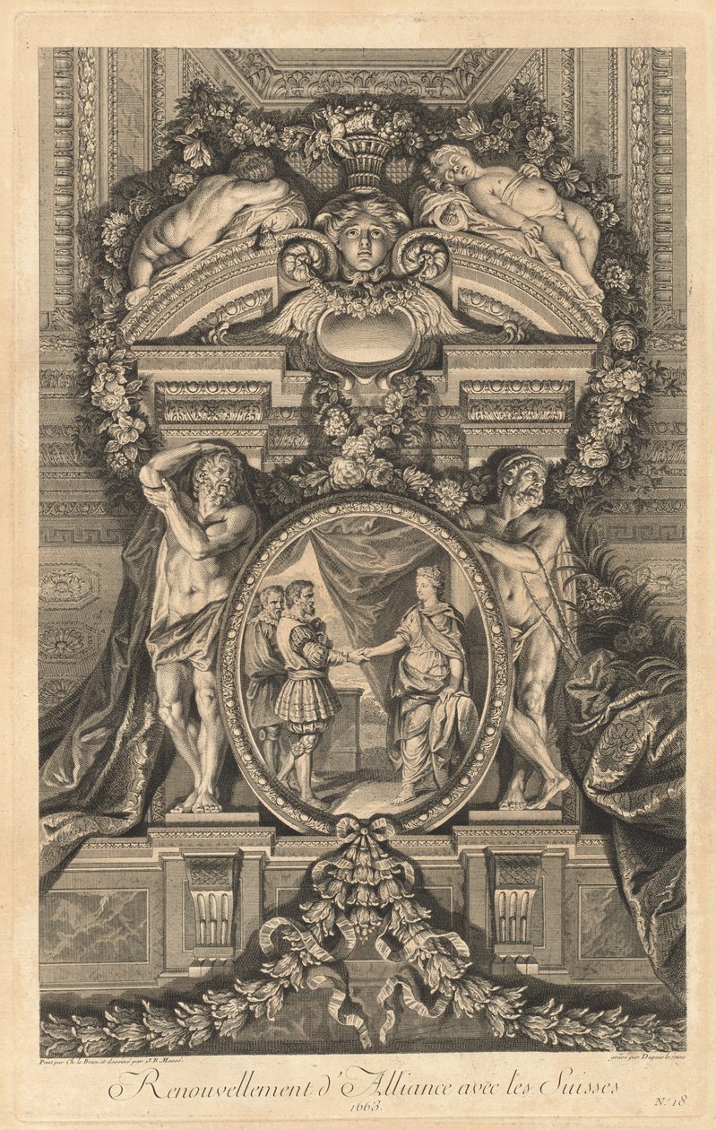 Fornyelse af alliancen med schweizerne 1663 [pl. 18] af Jean Baptiste Masse
