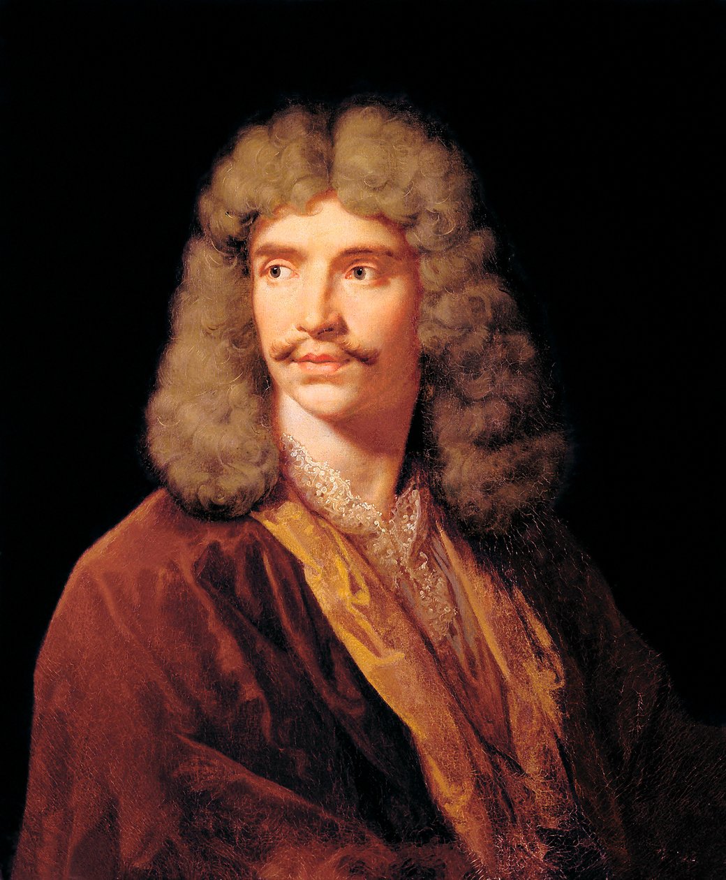 Portræt af Jean-Baptiste Pocquelin, dit Moliere. Maleri af Jean Baptiste Mauzaisse (1784-1844) efter maleri af Mignard Pierre (1612-1695). af Jean Baptiste Mauzaisse