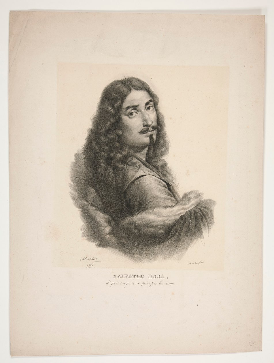 Portræt af Salvator Rosa af Jean Baptiste Mauzaisse