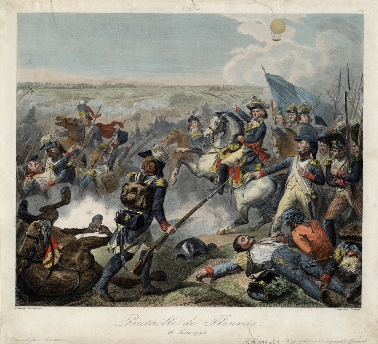 Slaget ved Fleurus den 26. juni 1794, 1795 af Jean Baptiste Mauzaisse