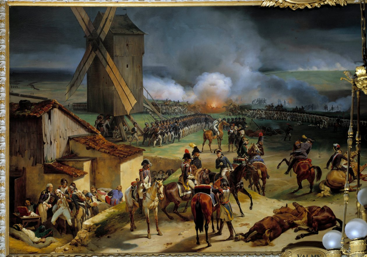 Slaget ved Valmy den 20. september af Jean Baptiste Mauzaisse