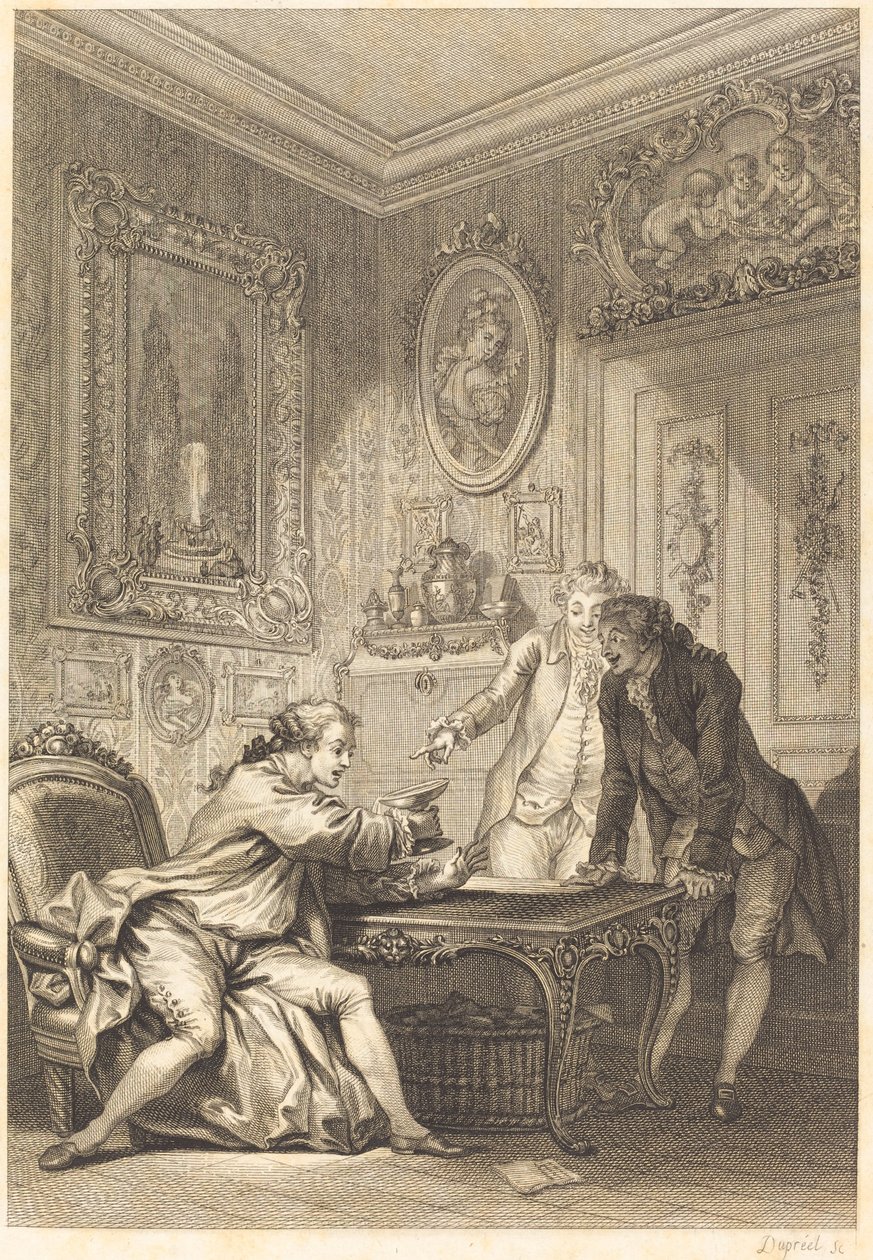 Den fortryllede kop af Jean Baptiste Michel Dupreel after Jean Honoré Fragonard