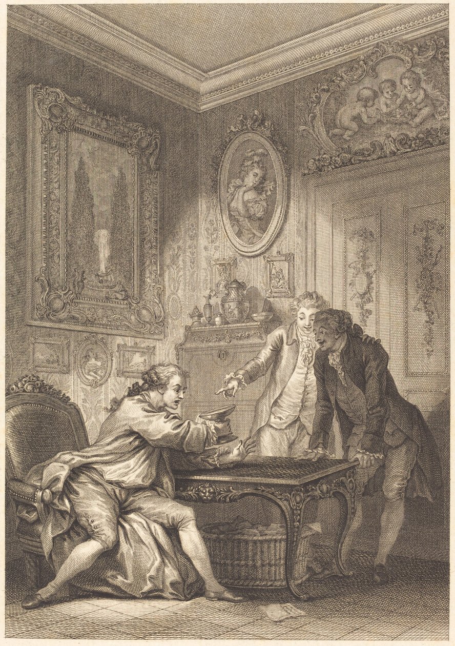 Den fortryllede kop af Jean Baptiste Michel Dupreel after Jean Honoré Fragonard