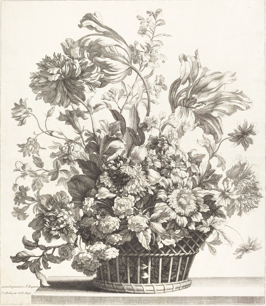 En kurv med forårsblomster af Jean Baptiste Monnoyer