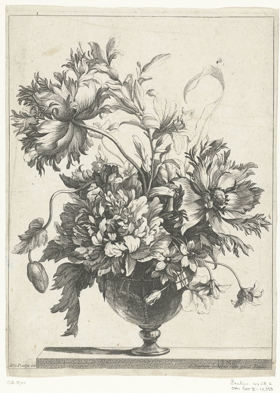 Glasvase med blomster Vaser med blomster (serietitel) af Jean Baptiste Monnoyer