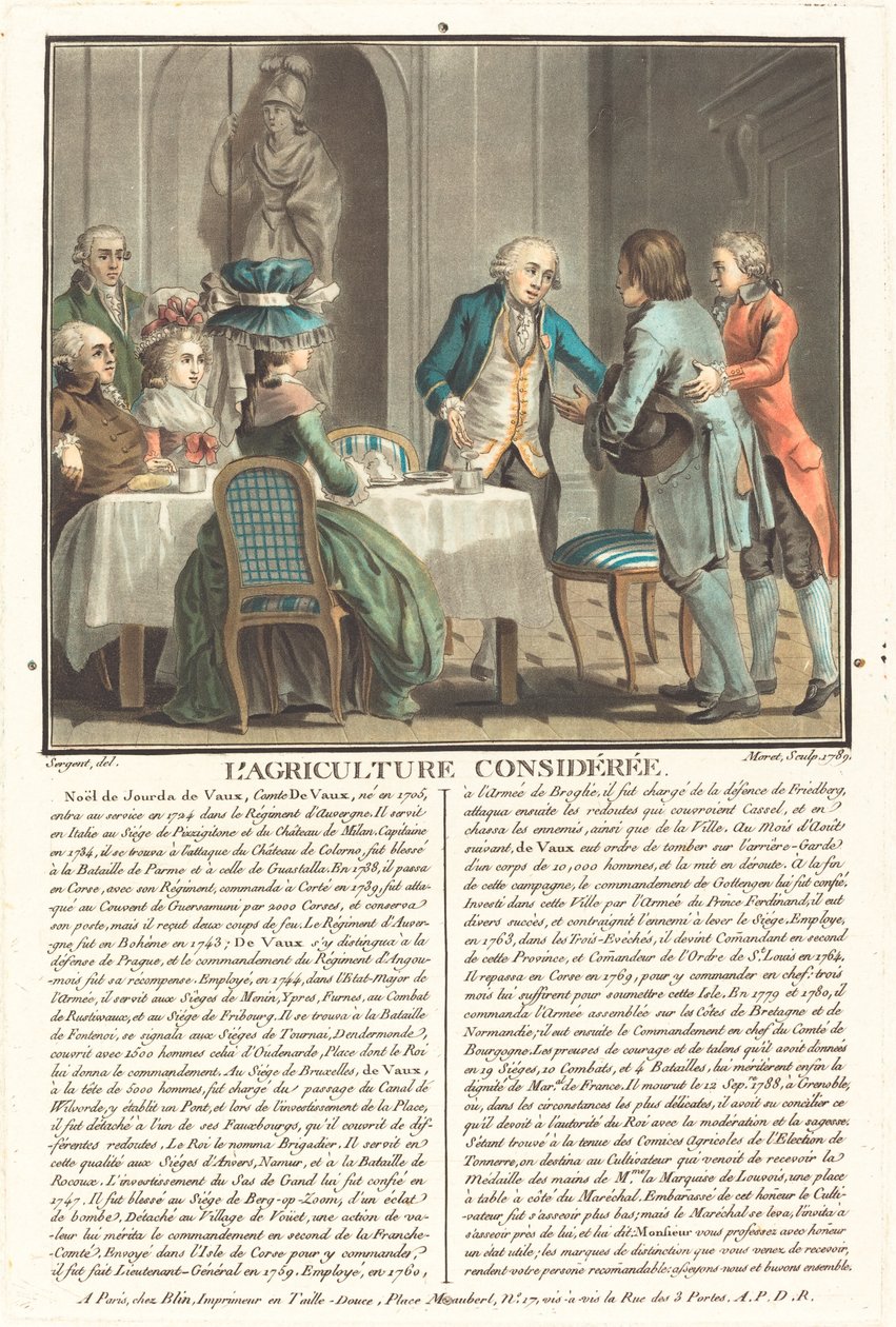 Landbrug overvejet, Comte de Veaux af Jean Baptiste Morret after Antoine François Sergent