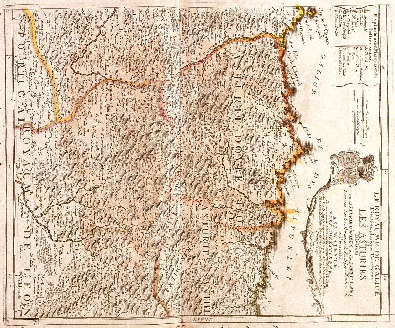 Galicia, Principado de Asturias, Cantabria, Castile and León, , Spanien af Jean Baptiste Nolin