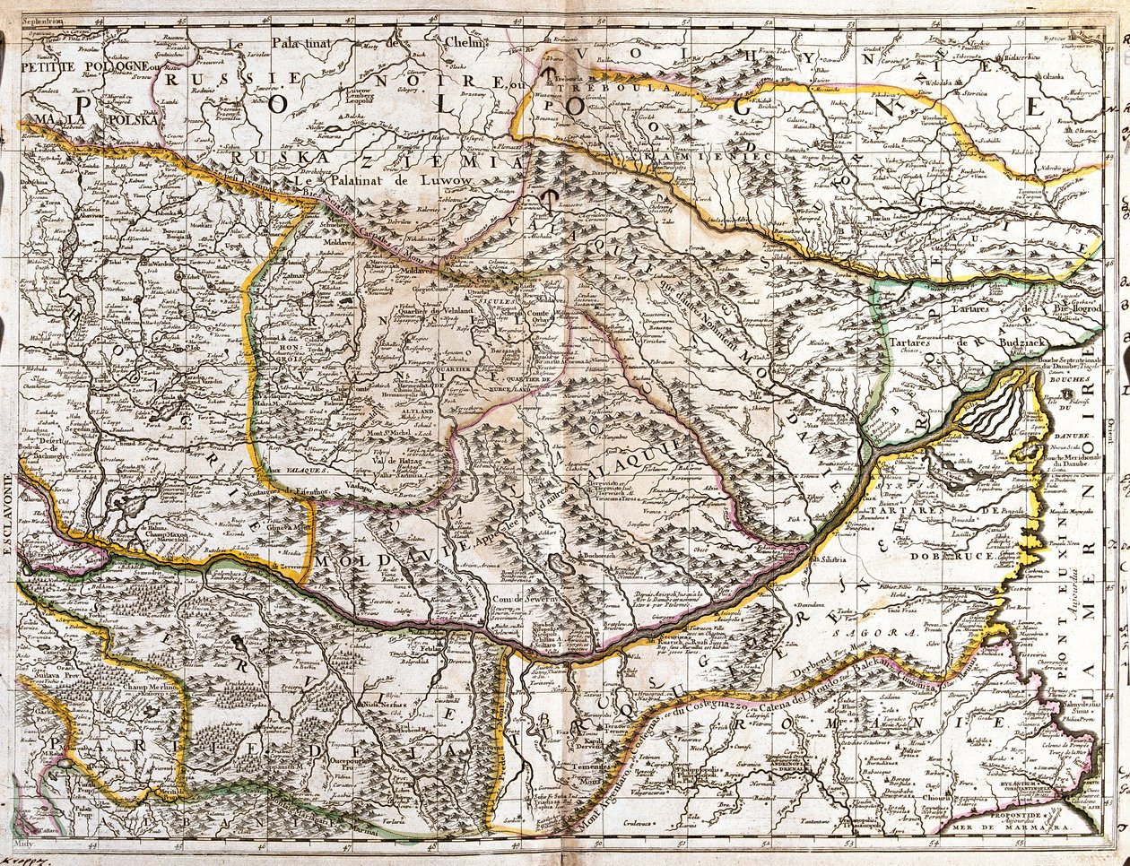 Kort over Moravian Wallachia (Tjekkiet) (gravering af Jean Baptiste Nolin