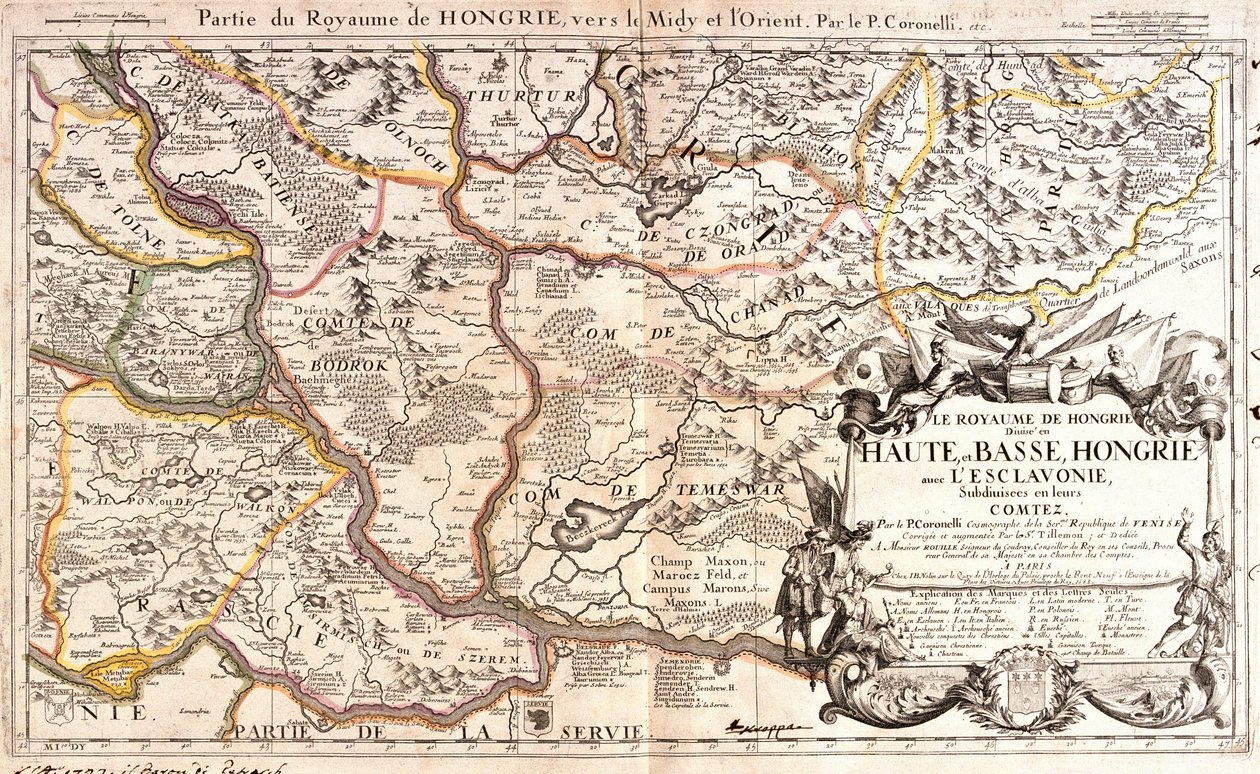 Kort over den orientalske del af kongeriget Ungarn (gravering af Jean Baptiste Nolin