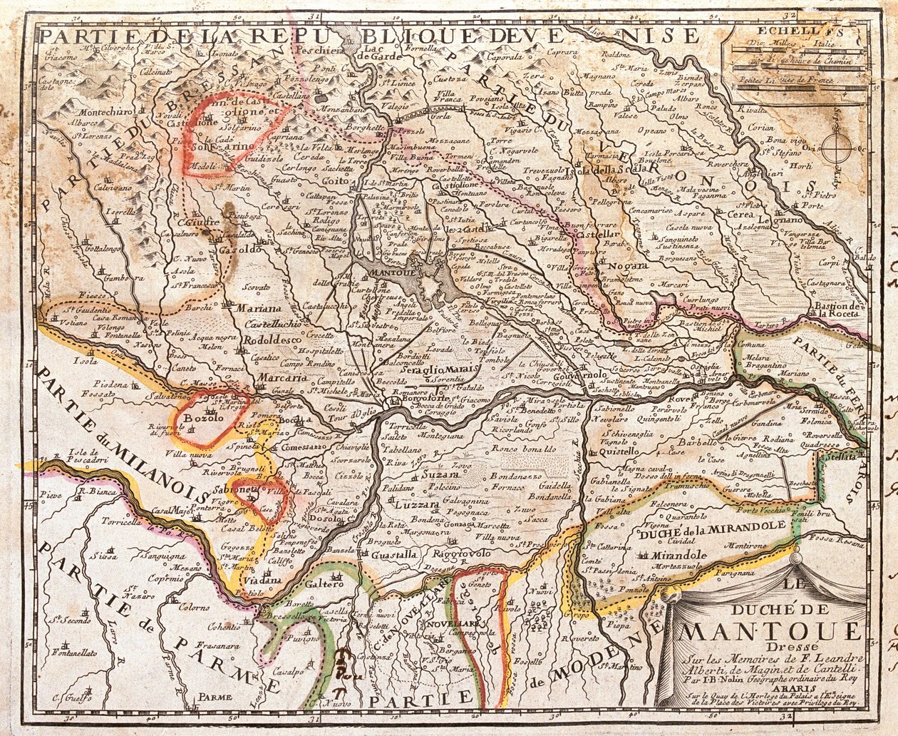 Kort over provinsen Mantova (Italien) (gravering af Jean Baptiste Nolin