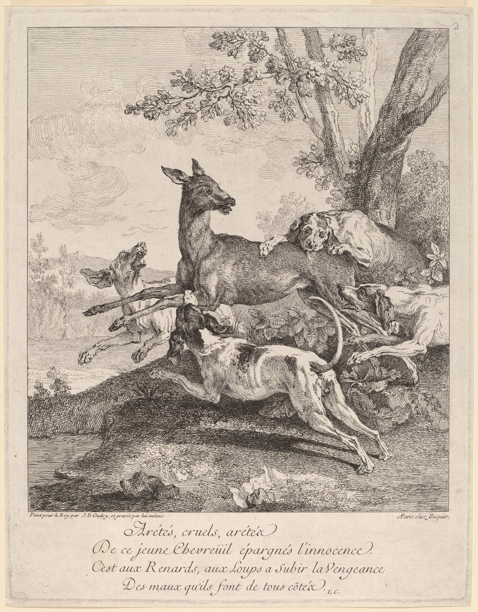 En hjort angrebet af hunde af Jean Baptiste Oudry