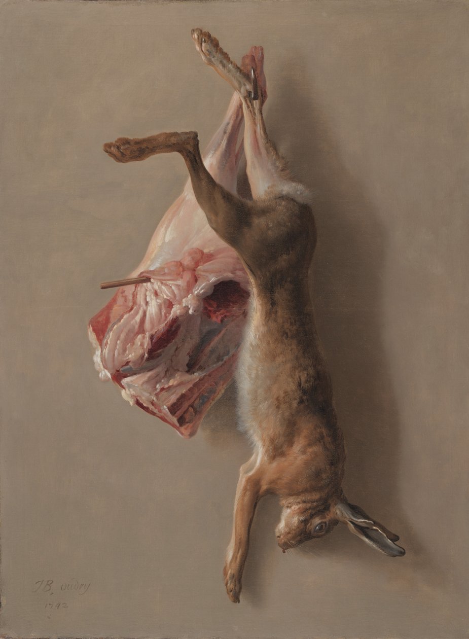 En hare og et lammeben, 1742 af Jean Baptiste Oudry