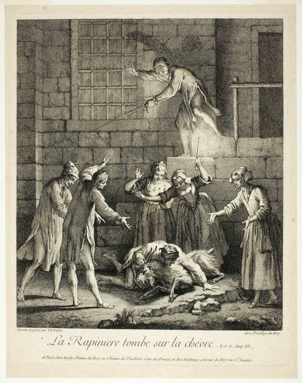 Tegneseriehistorier: Plyndreren falder på geden af Jean Baptiste Oudry