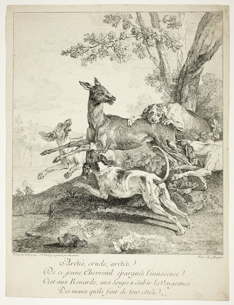 Hjorte angrebet af hunde af Jean Baptiste Oudry