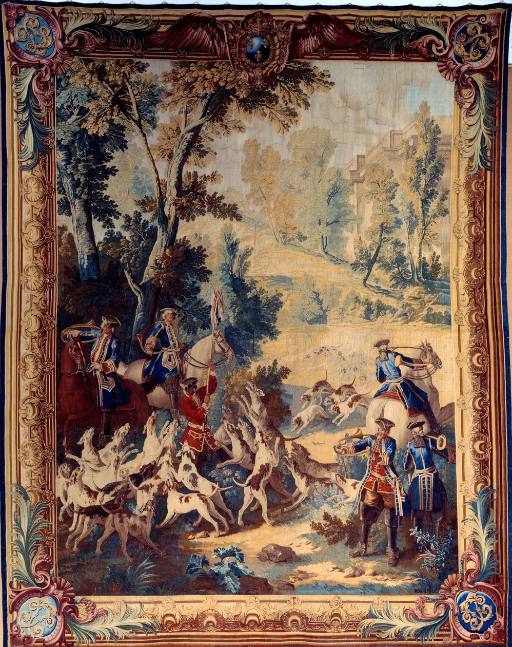 Jagt af Ludvig XV (1710-1774). Tapestry af Jean Baptiste Oudry (1686-1755) af Jean Baptiste Oudry