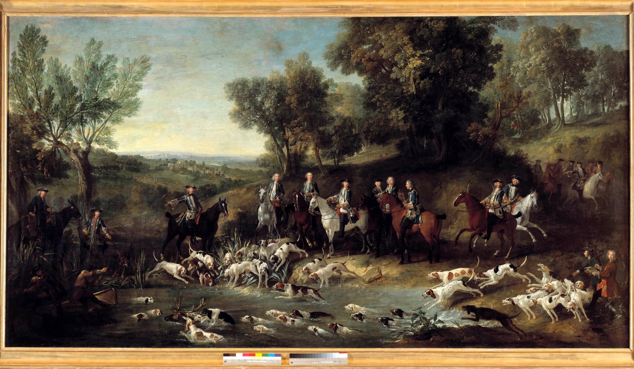 Kong Ludvig XV jager hjorte i skoven Saint Germain i 1730 Maleri af Jean Baptiste Oudry (1686-1755) 1730 Toulouse, Musee des Augustins af Jean Baptiste Oudry