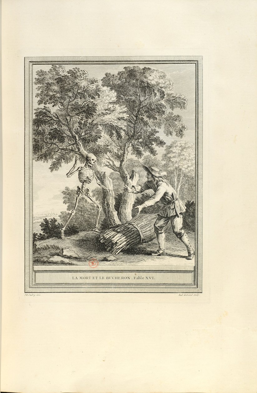 La mort et le bûcheron Døden og skovhuggeren, 1755. af Jean Baptiste Oudry