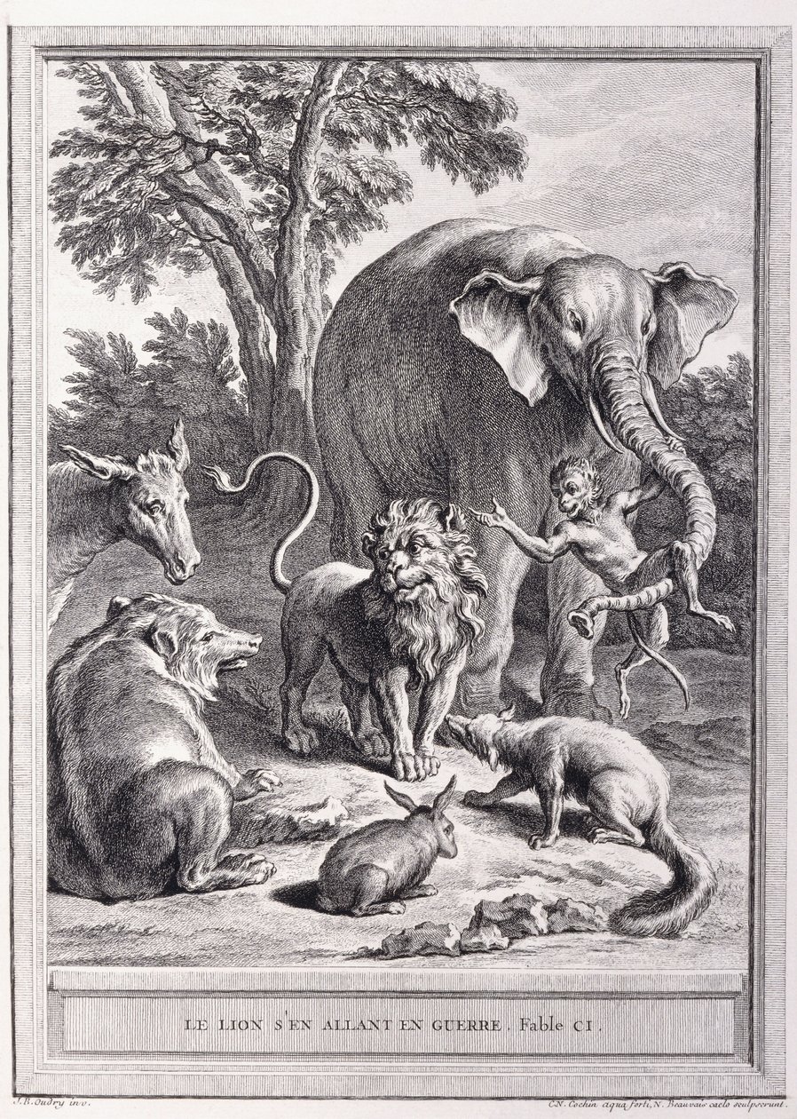 Løven går i krig, ca. 1755-1759 af Jean Baptiste Oudry