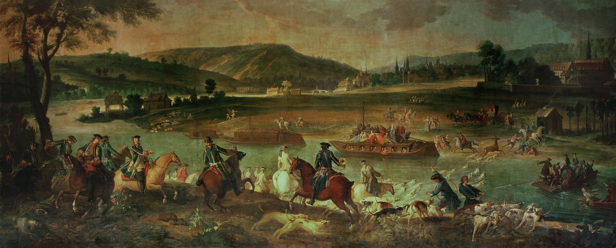Hjortejagt i Oise i syne af Compiegne, nær Royallieu, 1737 af Jean Baptiste Oudry