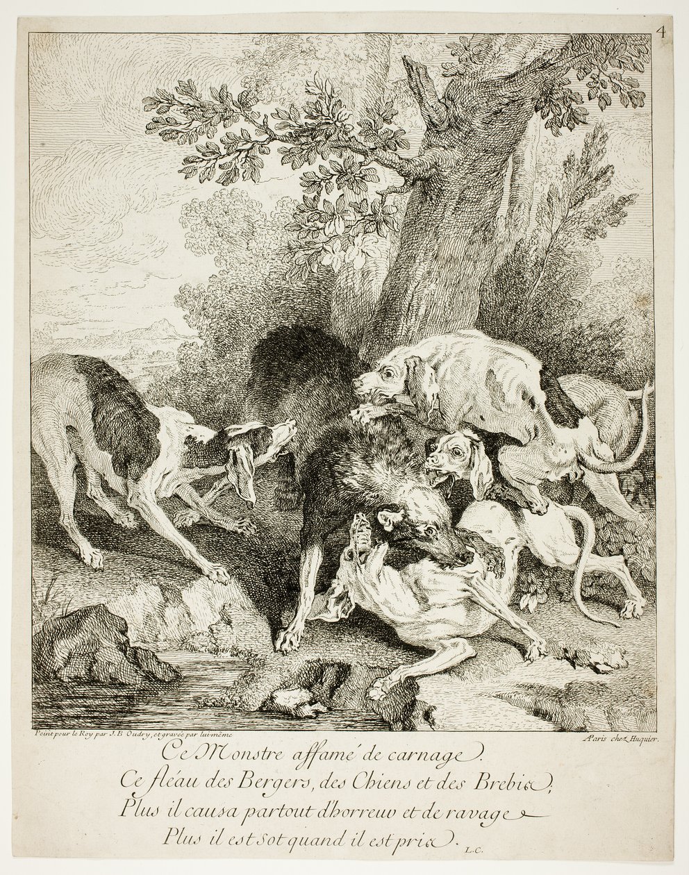Ulven i bugten af Jean Baptiste Oudry