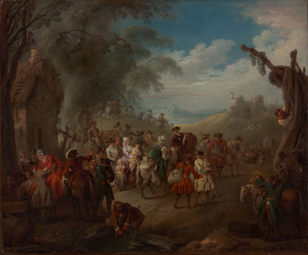 Tropper på marts, ca. 1725. af Jean Baptiste Pater