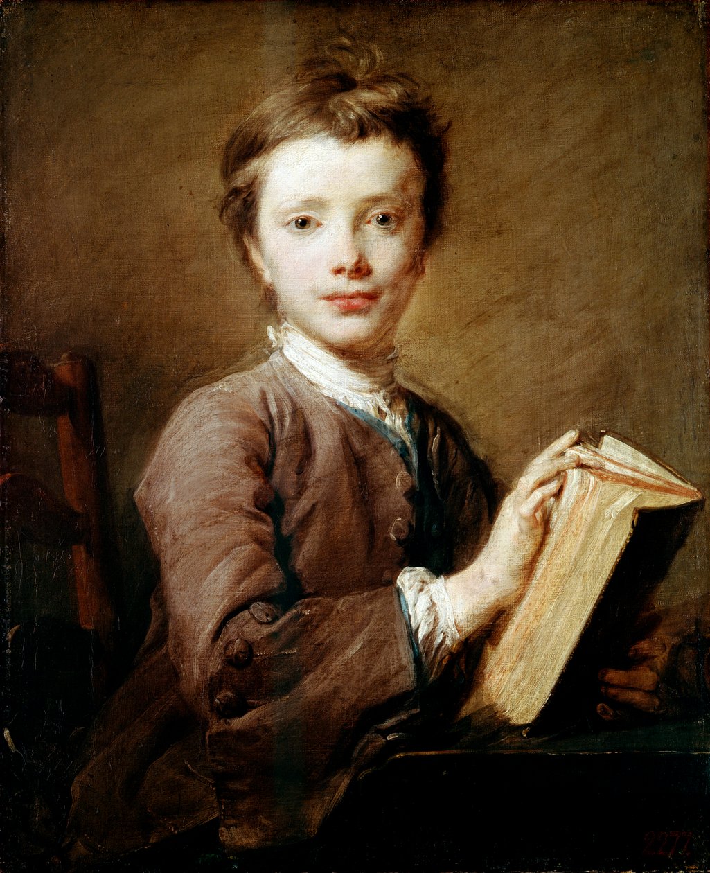 En dreng med en bog, c1740. af Jean Baptiste Perronneau