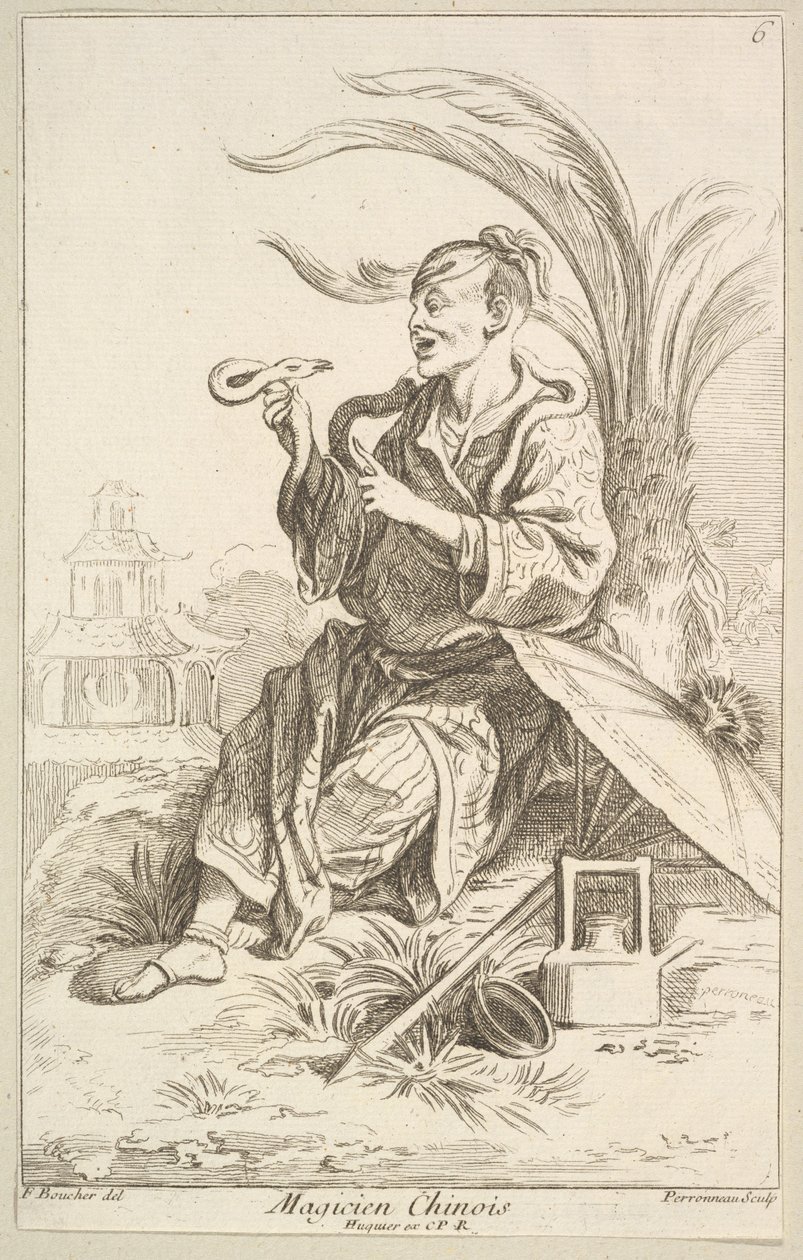 Kinesisk tryllekunstner, 1738-45. af Jean Baptiste Perronneau