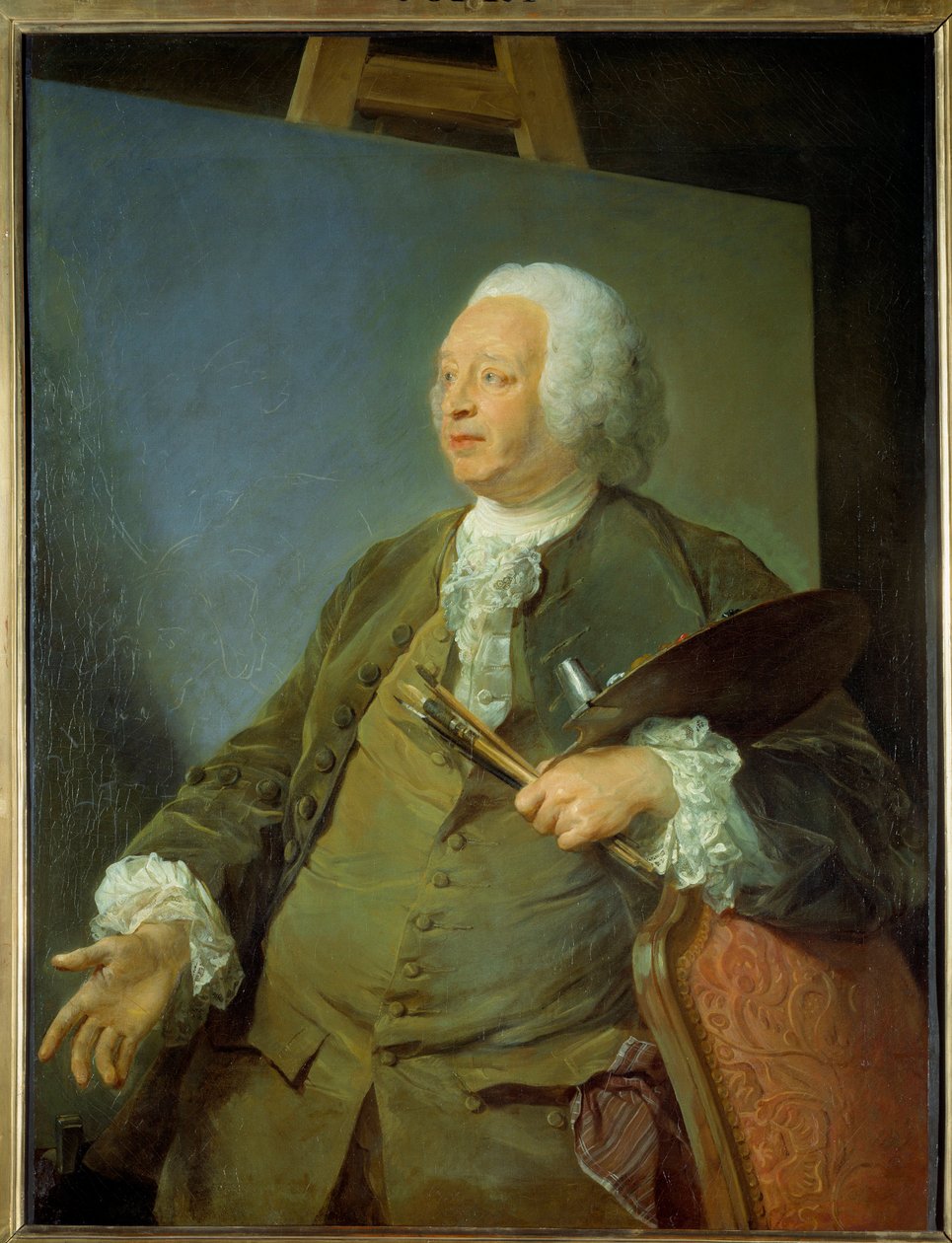 Portræt af maleren Jean Baptiste Oudry (1686-1755) Maleri af Jean-Baptiste Perroneau (Jean Baptiste Perronneau) (1715-1783) 1700-tallet søn 1,31x1,05 m af Jean Baptiste Perronneau