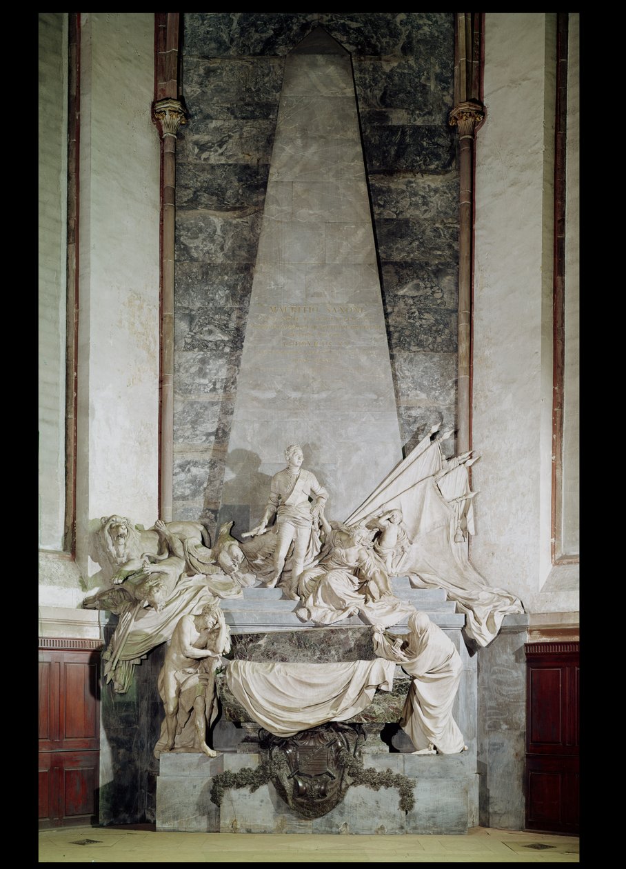 Grav af marskal Maurice de Saxe (1696-1750) 1756-77 (marmor) af Jean Baptiste Pigalle