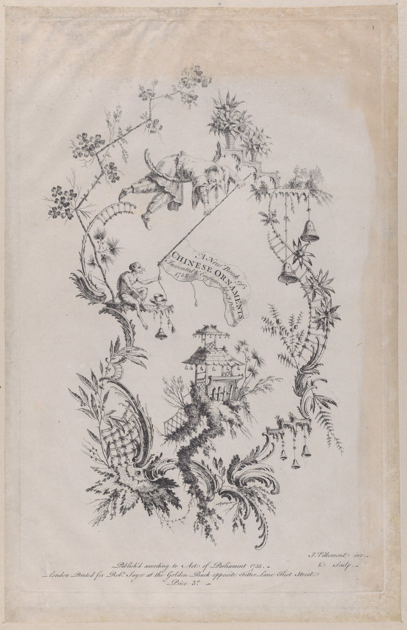 En ny bog med kinesiske ornamenter. Opfundet og indgraveret af J. Pillement, 1755., af Jean Baptiste Pillement