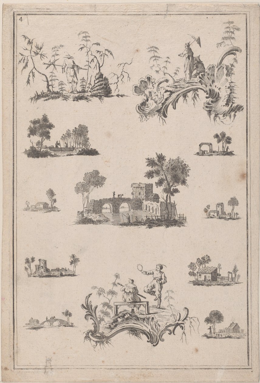 Chinoiserie Ornamenter, ca. 1770. af Jean Baptiste Pillement