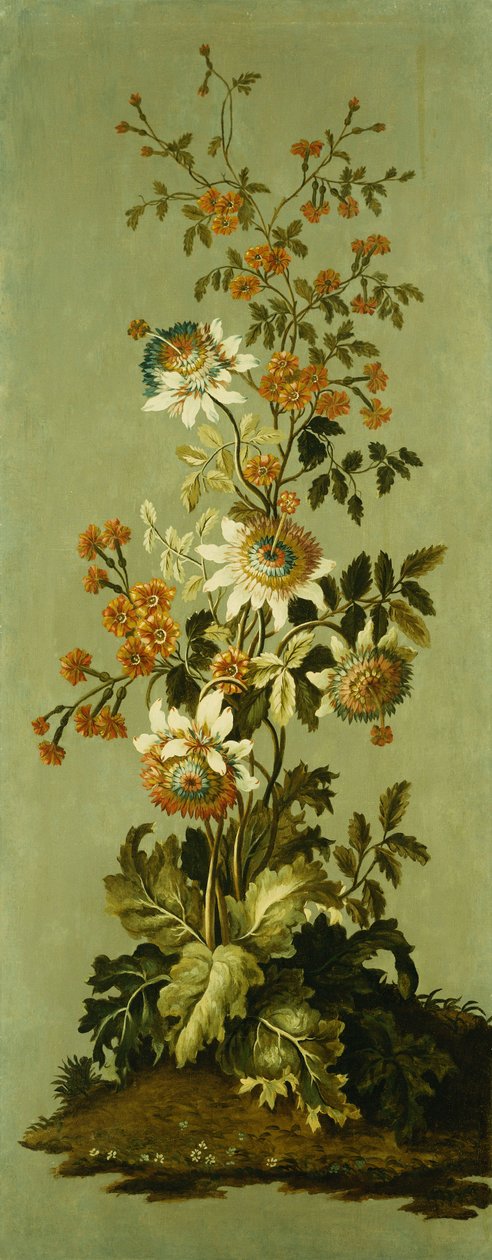 Dekorative paneler med blomster af Jean Baptiste Pillement