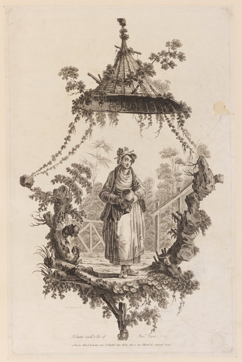 Figur under baldakin af Jean Baptiste Pillement