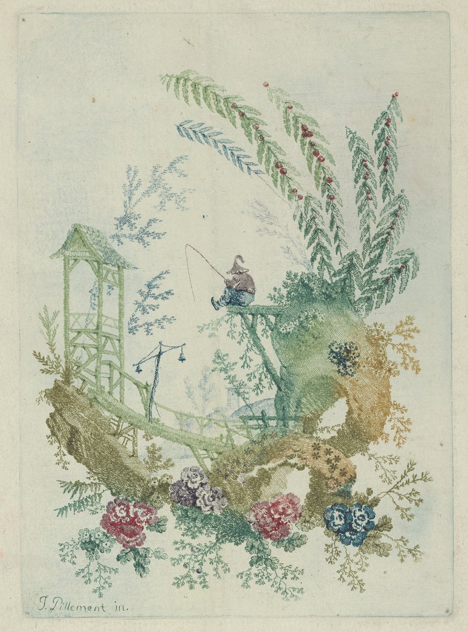 Ornamentdesign fra Nouvelle Suite de Cahiers de Dessins Chinois, 1790
