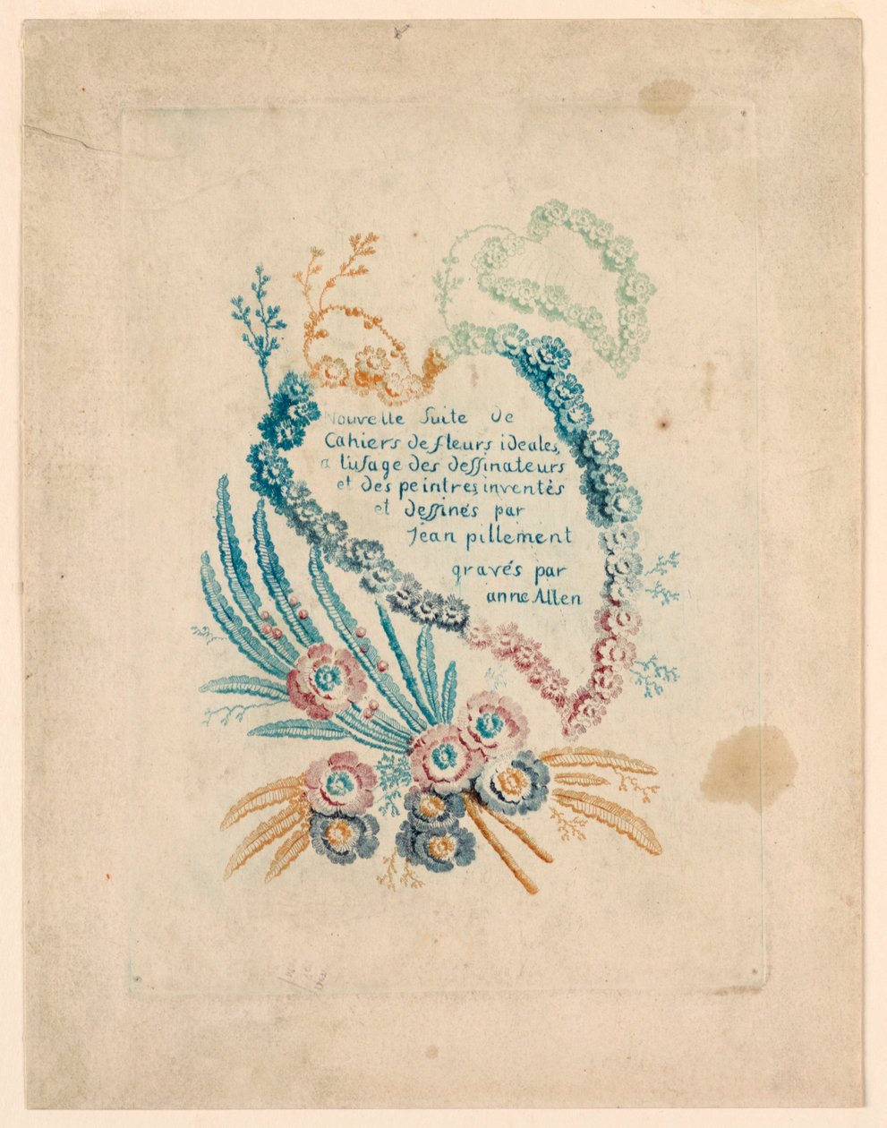 Titelside for "Nouvelle Suite de Cahiers de fleurs iéales" af Jean Baptiste Pillement