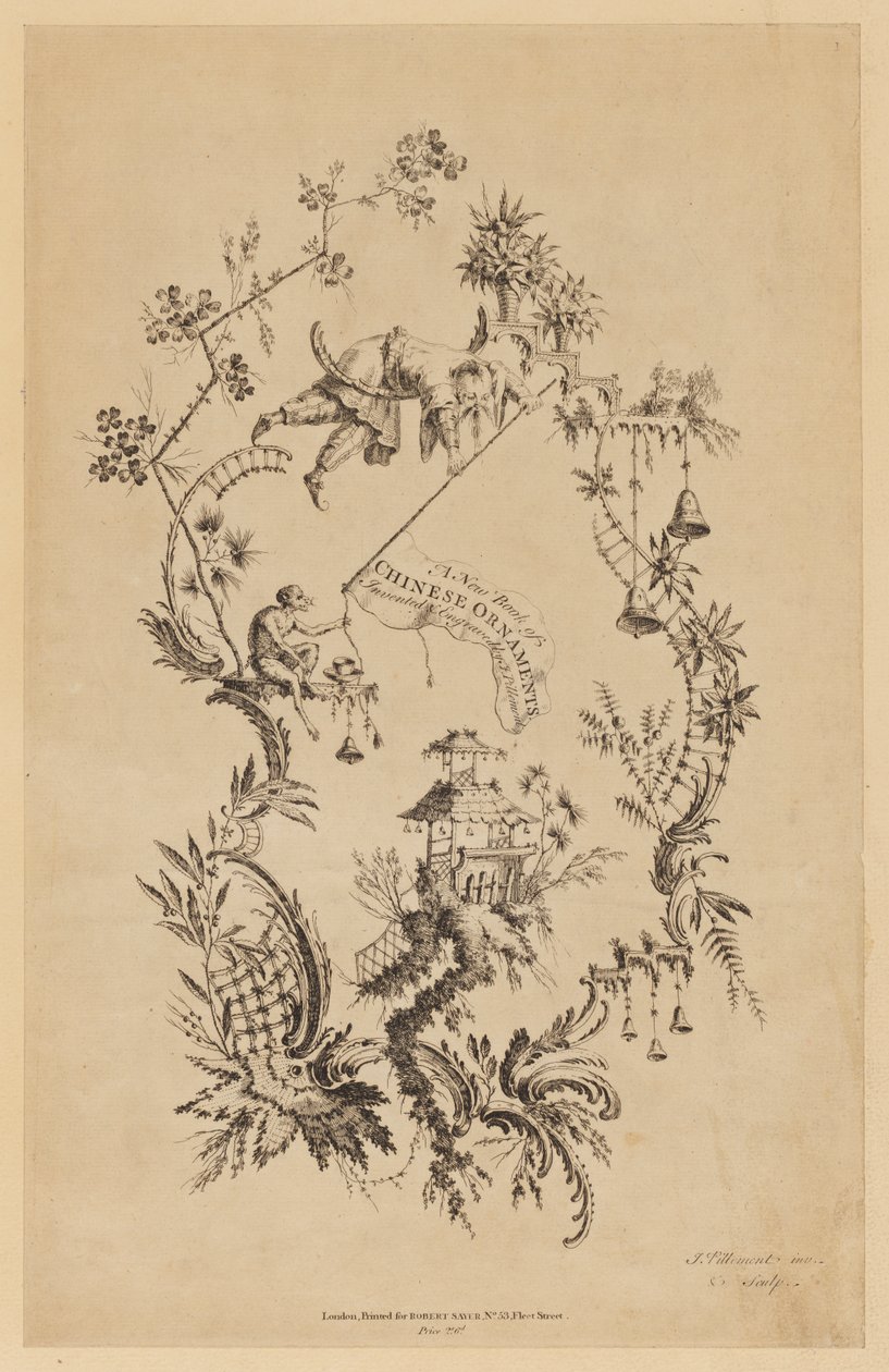 Titelside fra "A New Book of Chinese Ornaments" af Jean Baptiste Pillement