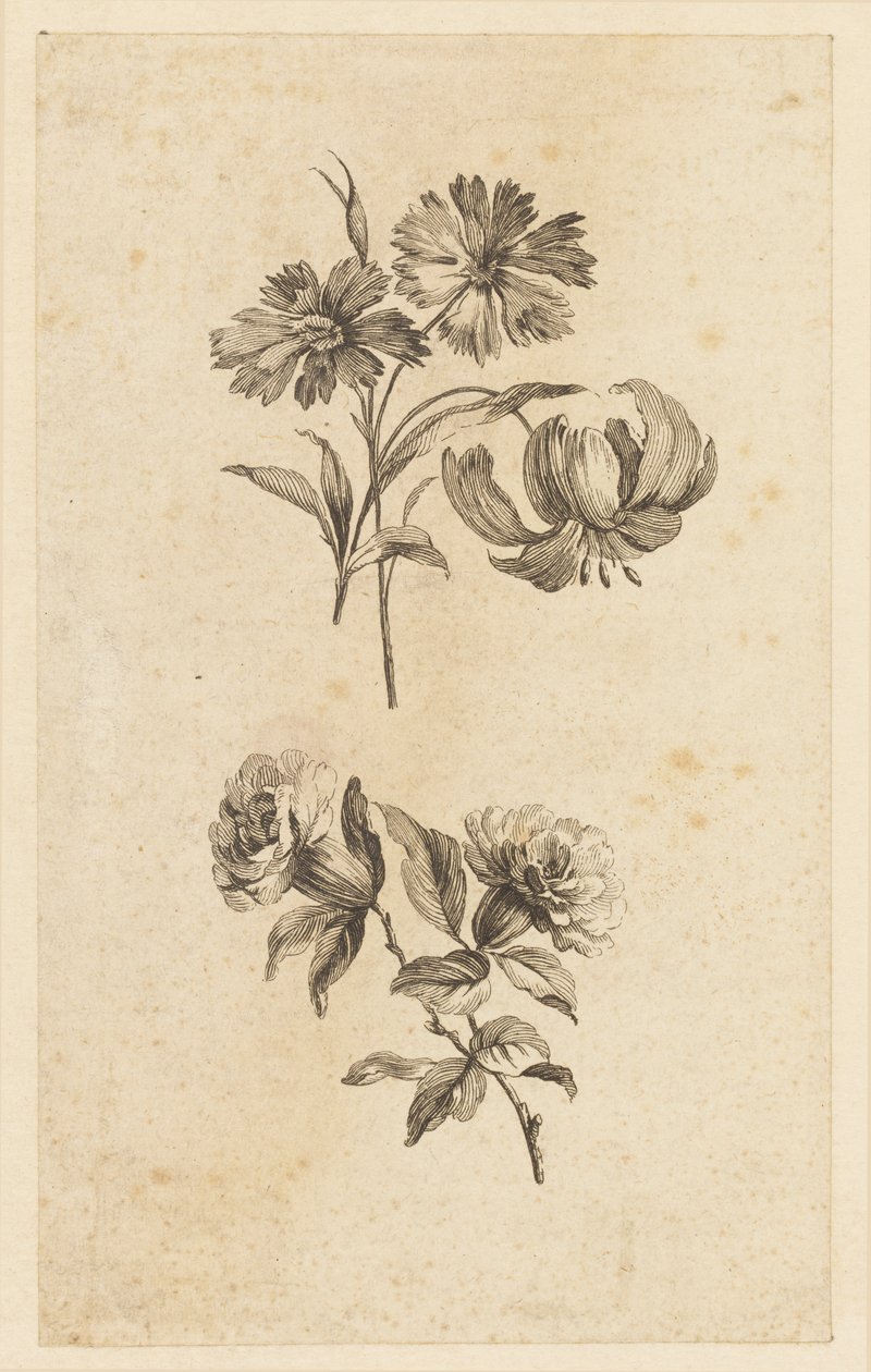 To blomsterkviste af Jean Baptiste Pillement
