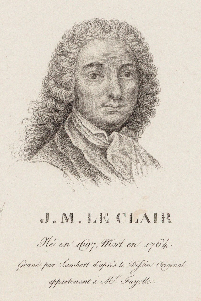 Portræt af violinisten og komponisten Jean-Marie Leclair 1697-1764. af Jean Baptiste Ponce Lambert
