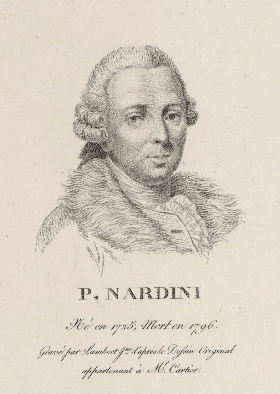 Portræt af violinisten og komponisten Pietro Nardini 1722-1793. af Jean Baptiste Ponce Lambert