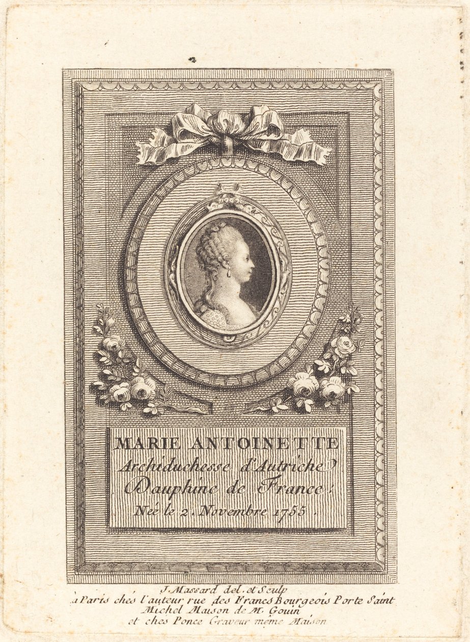 Marie Antoinette af Jean Baptiste Raphael Urbain Massard
