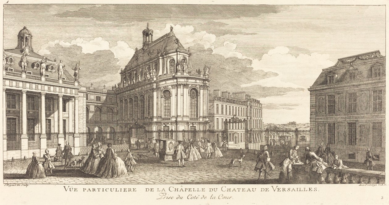 Privat udsigt over kapellet på slottet i Versailles af Jean Baptiste Rigaud
