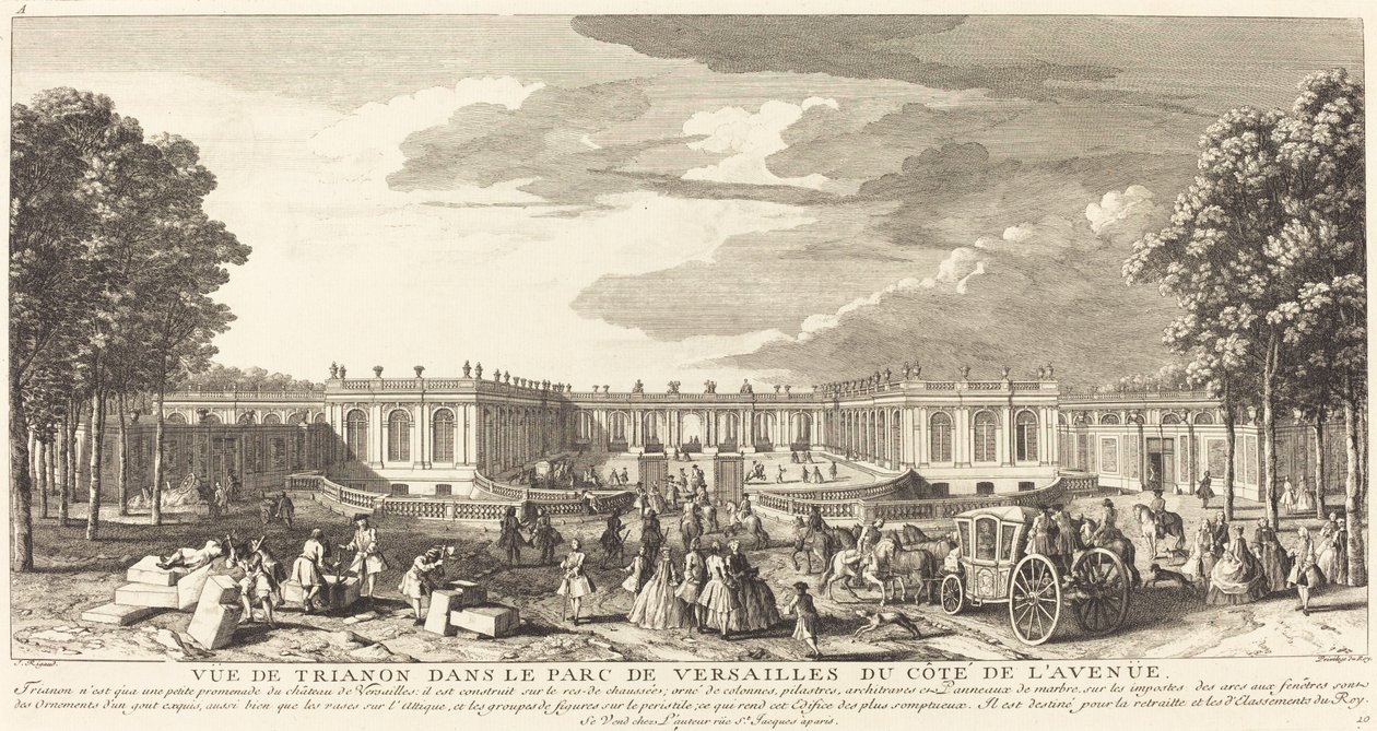 Udsigt over Trianon i Versailles-parken fra Cote de l