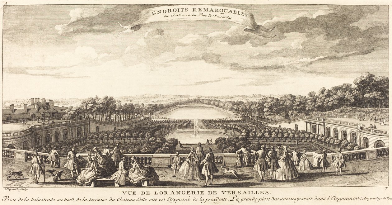 Udsigt over Orangeriet i Versailles af Jean Baptiste Rigaud