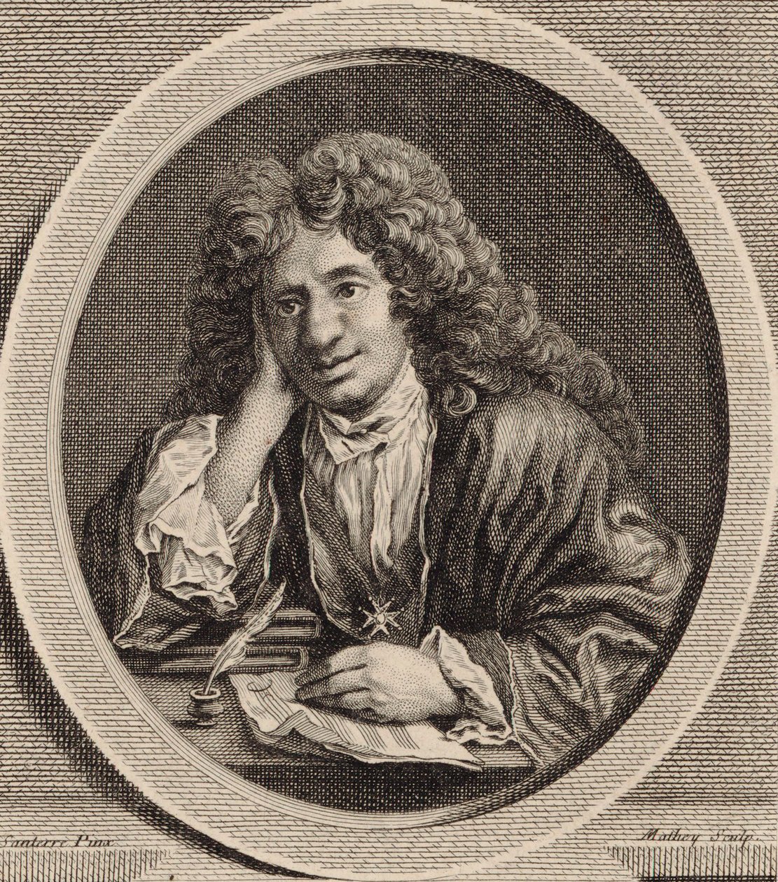 Portræt af komponisten Michel-Richard de Lalande 1657-1726. af Jean Baptiste Santerre