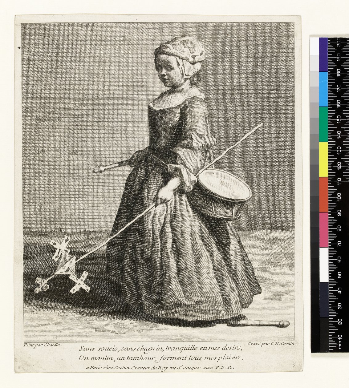 Den unge soldat, graveret af Charles Nicolas Cochin I (1688-1754) 1738 (ætsning og gravering) af Jean Baptiste Simeon (after) Chardin
