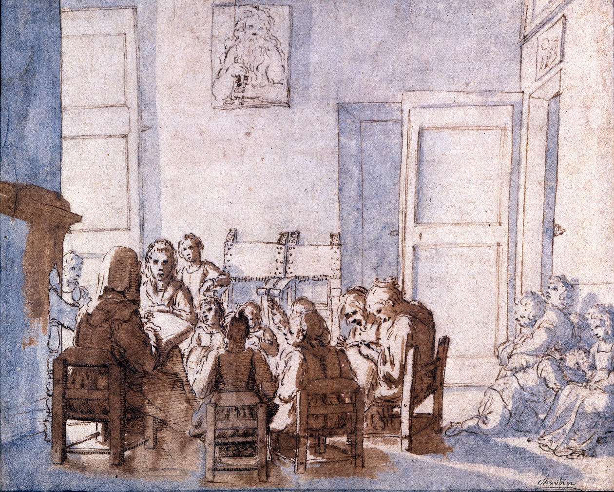 Tegning af Jean Baptiste Chardin (1699-1779), Musee Glauco Lombardi, Parma. af Jean Baptiste Simeon Chardin