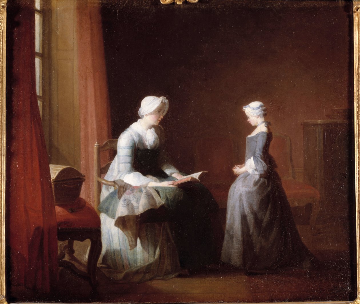 God uddannelse. Maleri af Jean Baptiste Simeon Chardin (1699-1779) af Jean Baptiste Simeon Chardin